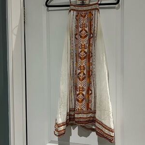 White and Orange Embroidered Dress from Urban Outfitters